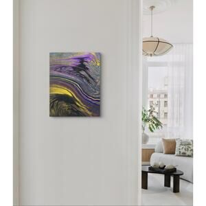 Titled Midnight Flow 16 x 20 inch Acrylic Abstract Art Painting on Canvas